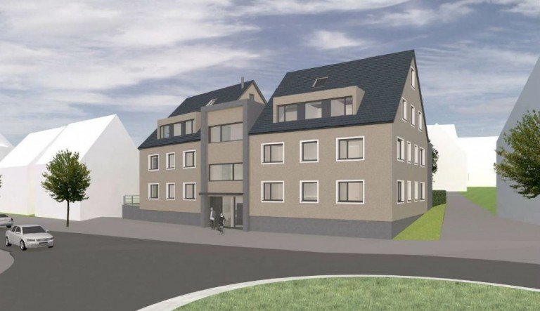 Frontansicht Wehingen Dachgeschosswohnung 4,5 Zimmer Neubau - Maisonettenwohnung in Wehingen