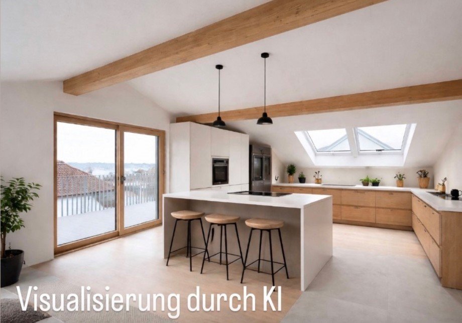 Visaualisierung K�che Dachgeschosswohnung �berlingen