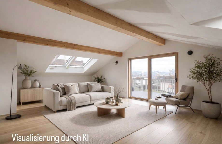 Wohnzimmer KI Dachgeschosswohnung �berlingen