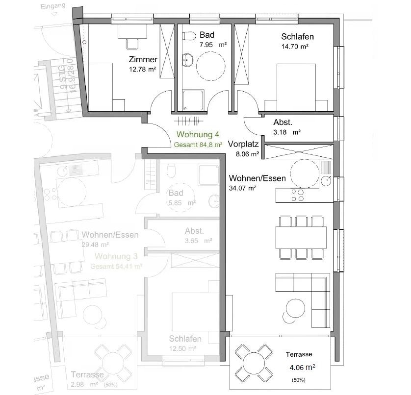 Grundriss Wohnung 4 Erdgeschosswohnung Wehingen