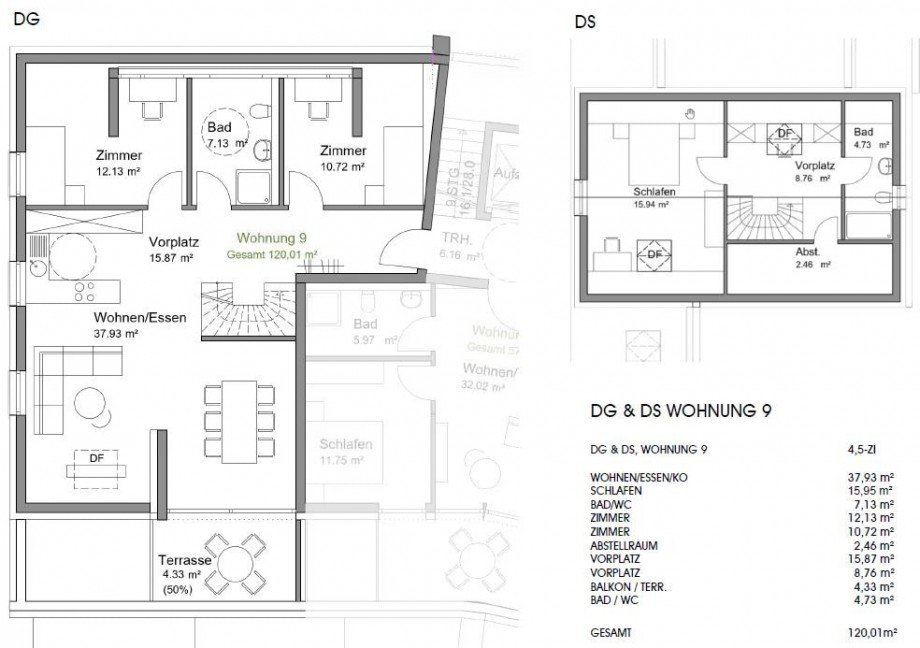 Grundriss Wohnung 9 Dachgeschosswohnung Wehingen